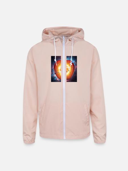 Cosmic Core Apple - Unisex Lightweight Windbreaker Jacket - blush pink  - Front