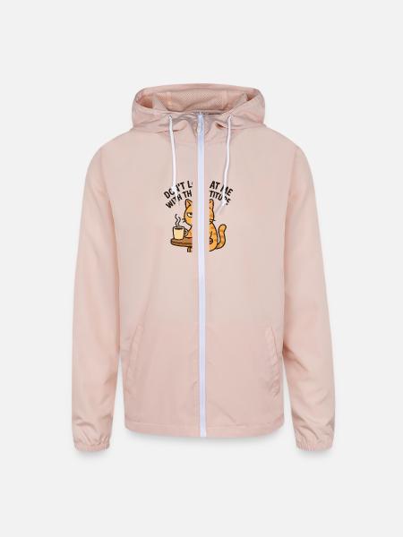 Unimpressed cat - Unisex Lightweight Windbreaker Jacket - blush pink