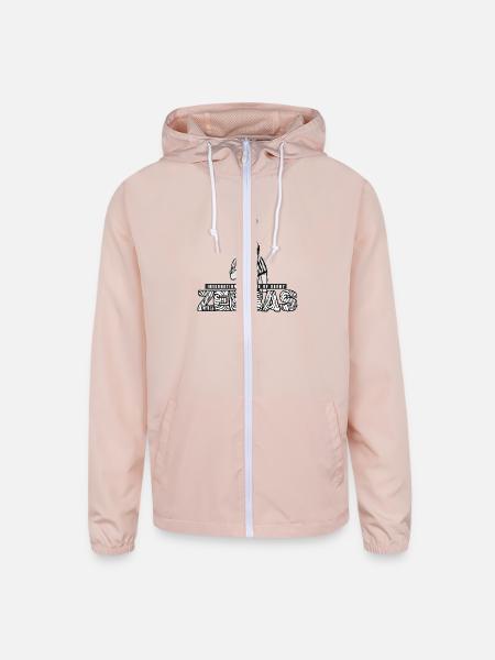 Roller Derby Referee - Unisex Lightweight Windbreaker Jacket - blush pink  - Front