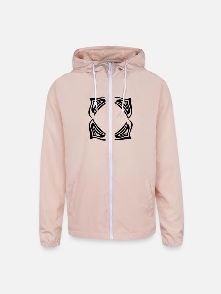 Tribal Sun 4 Sides - Unisex Lightweight Windbreaker Jacket - blush pink  - Front