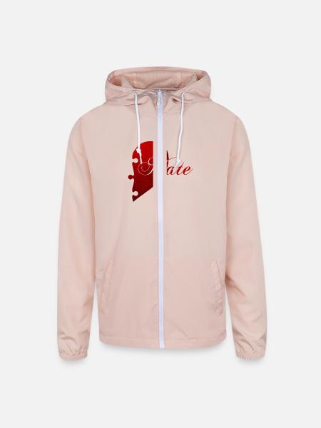 SOULMATE COUPLE RIGHT SIDE - Unisex Lightweight Windbreaker Jacket - blush pink  - Front