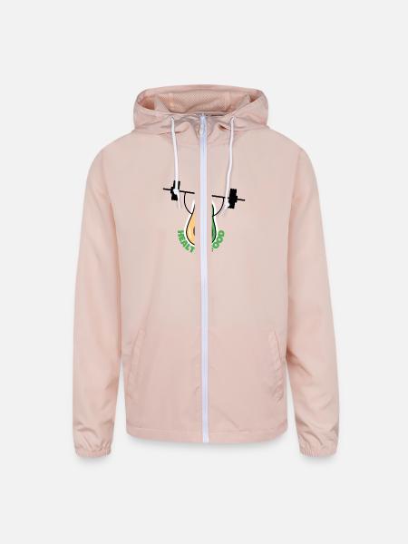 healthy food - Unisex Lightweight Windbreaker Jacket - blush pink  - Front