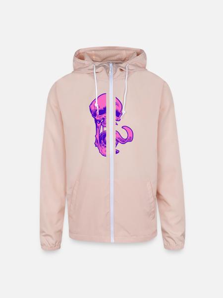 Pink skull - Unisex Lightweight Windbreaker Jacket - blush pink