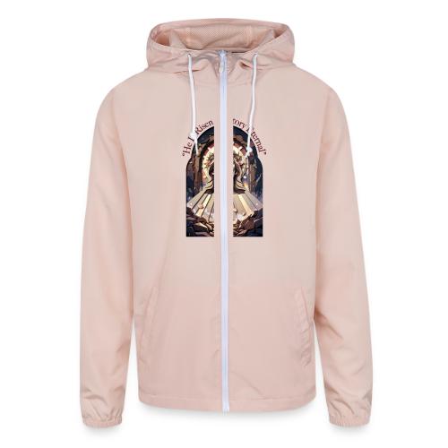 Easter He Is Risen Face of Christ T Shirt, Gift - Unisex Lightweight Windbreaker Jacket