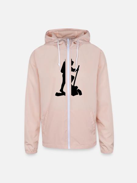 Holiday trekking or hiking in the hill and - Unisex Lightweight Windbreaker Jacket - blush pink  - Front