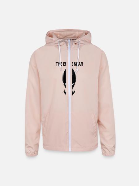 Alien UFO Invasion - Unisex Lightweight Windbreaker Jacket - blush pink  - Front