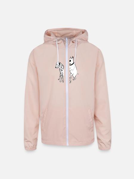 DALMATIAN DOG, TATTOO - Unisex Lightweight Windbreaker Jacket - blush pink 
