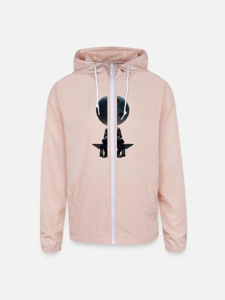 Alone in a Broken World - Unisex Lightweight Windbreaker Jacket - blush pink  - Front