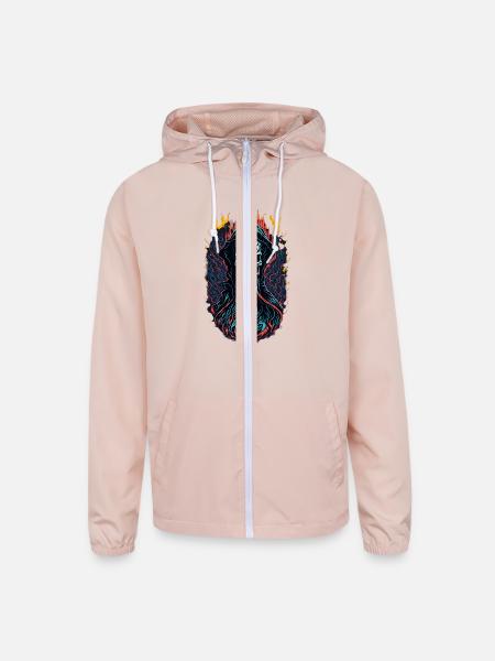 Face of Death - Unisex Lightweight Windbreaker Jacket - blush pink  - Front