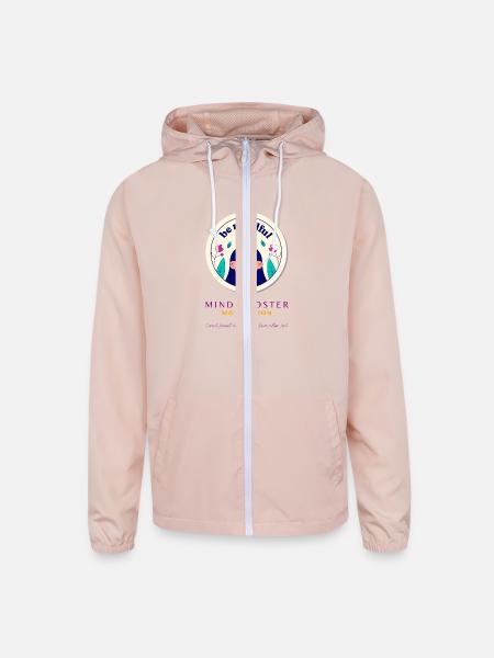 Be Mindful Design Collection - Unisex Lightweight Windbreaker Jacket - blush pink  - Front