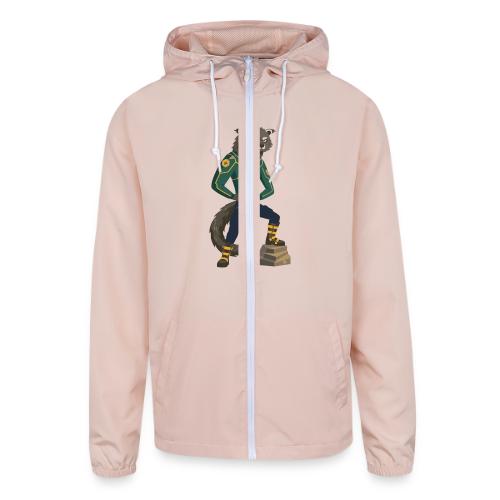 Raccoon Ranger in Neon Armor - Unisex Lightweight Windbreaker Jacket