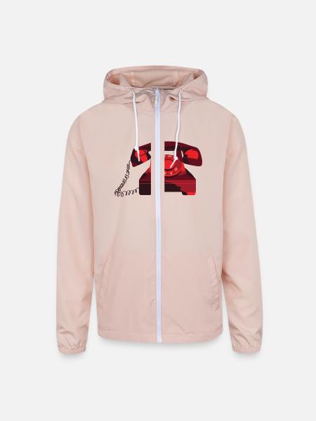 phone - Unisex Lightweight Windbreaker Jacket - blush pink 