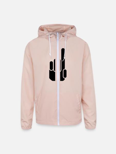 hand point up - Unisex Lightweight Windbreaker Jacket - blush pink  - Front