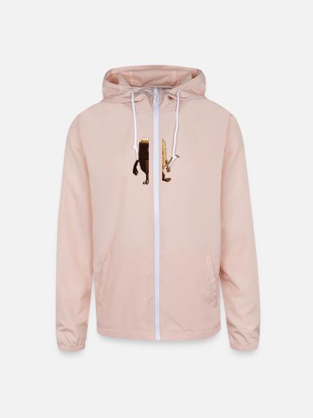 Coffee Monster - Unisex Lightweight Windbreaker Jacket - blush pink