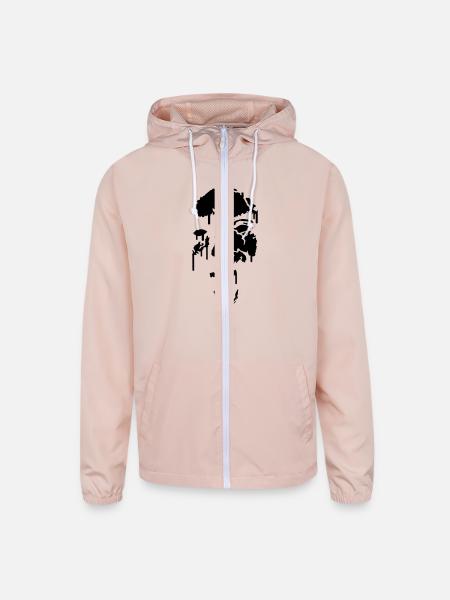 Scarry face - Unisex Lightweight Windbreaker Jacket - blush pink  - Front