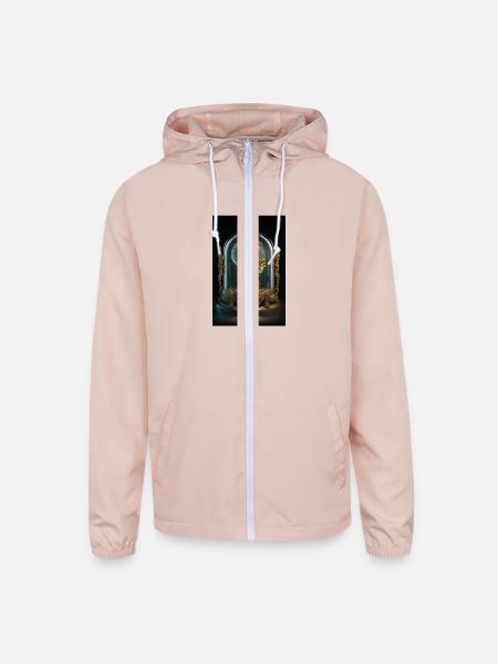 PROTECT YOUR MIND - Unisex Lightweight Windbreaker Jacket - blush pink  - Front