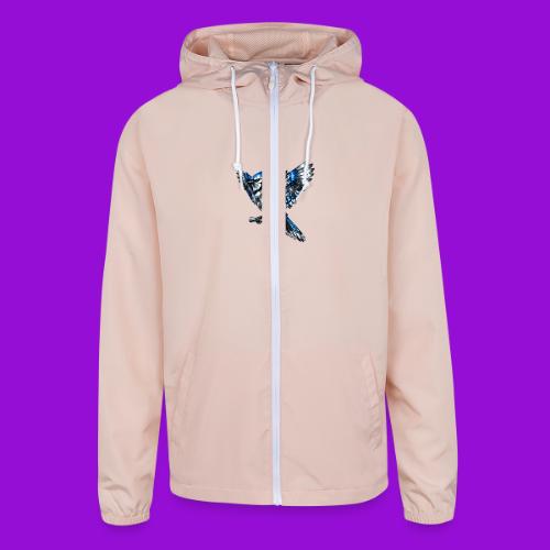 Silver Blue Jay Open Wing Perch - Unisex Lightweight Windbreaker Jacket