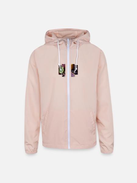 fruit - Unisex Lightweight Windbreaker Jacket - blush pink  - Front