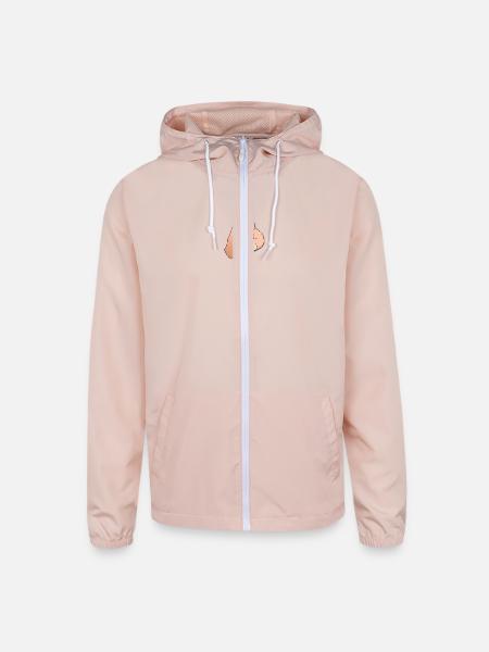 Pointing Finger - Unisex Lightweight Windbreaker Jacket - blush pink  - Front