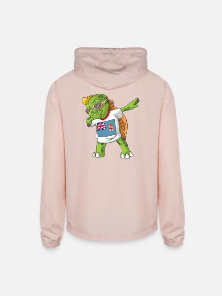Fiji Dabbing Turtle - Unisex Lightweight Windbreaker Jacket - blush pink 