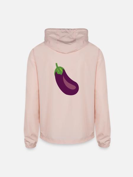 Funny Eggplant - Unisex Lightweight Windbreaker Jacket - blush pink  - Back