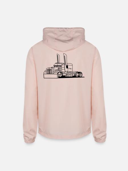 Comic style truck - Unisex Lightweight Windbreaker Jacket - blush pink