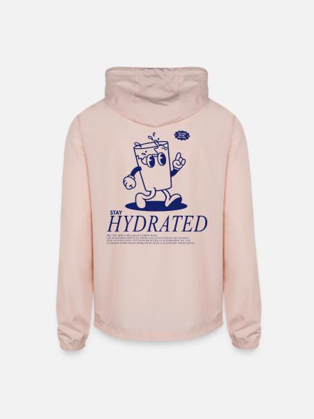 Stay Hydrated - Drink Your Water - Unisex Lightweight Windbreaker Jacket - blush pink 