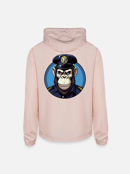 Monkey policeman - Unisex Lightweight Windbreaker Jacket - blush pink