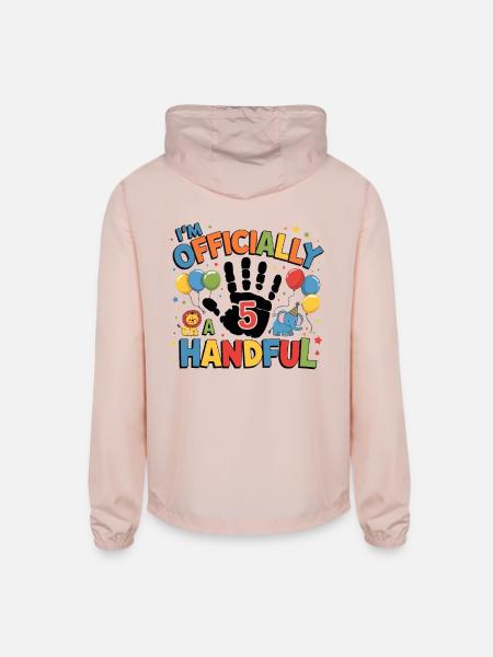 I'm Officially a 5th Handful Birthday - Unisex Lightweight Windbreaker Jacket - blush pink