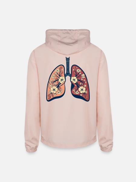 The Lungs of Life - Unisex Lightweight Windbreaker Jacket - blush pink 