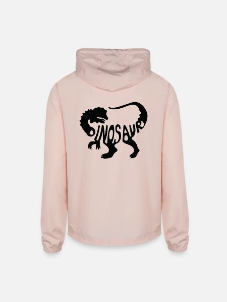 Bold Dinosaur Silhouette T-Shirt Design - Unisex Lightweight Windbreaker Jacket - blush pink