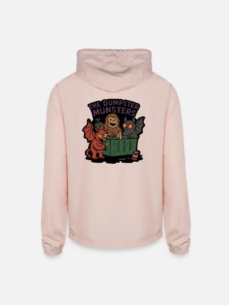 The Dumpster Munsters Halloween Crew - Unisex Lightweight Windbreaker Jacket - blush pink