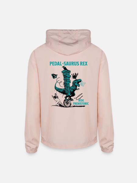 Pedal-Saurus Rex – Ride Prehistoric - Unisex Lightweight Windbreaker Jacket - blush pink