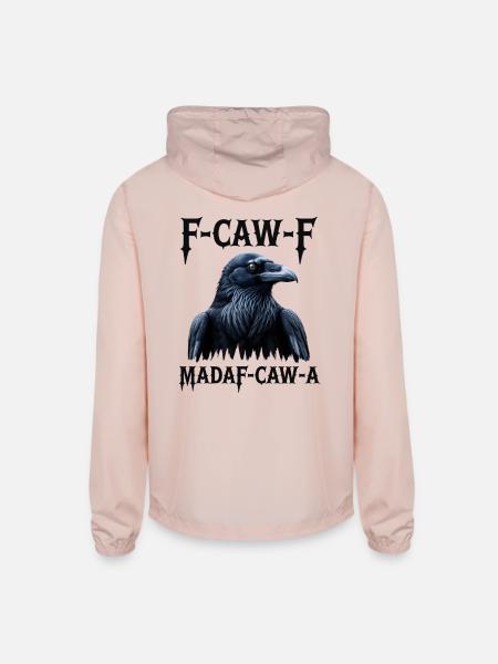 Raven Crest Dark Monochrome - Unisex Lightweight Windbreaker Jacket - blush pink  - Back