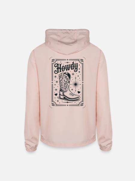 Howdy Boots Western Night - Unisex Lightweight Windbreaker Jacket - blush pink