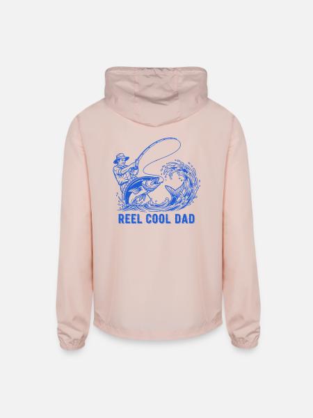 Reel Cool Dad Fishing - Unisex Lightweight Windbreaker Jacket - blush pink 