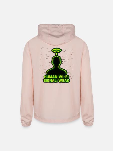 Human Wi-Fi Signal: Weak - Unisex Lightweight Windbreaker Jacket - blush pink