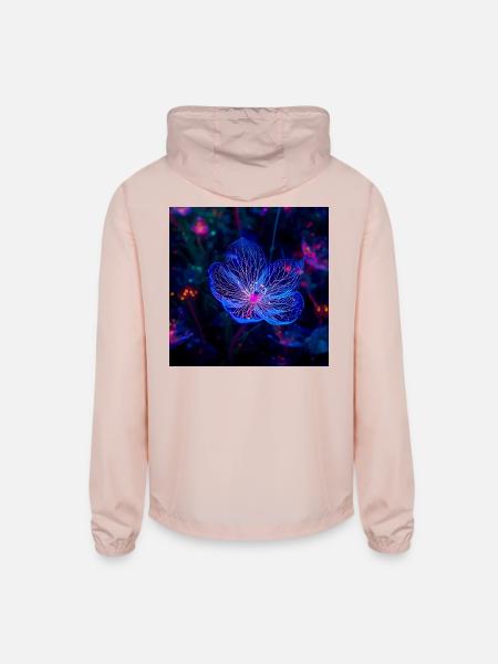 Translucent Blue - Unisex Lightweight Windbreaker Jacket - blush pink  - Back