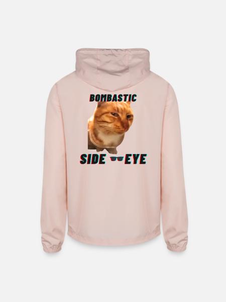 Bombastic Cat Side Eye Meme - Unisex Lightweight Windbreaker Jacket - blush pink  - Back