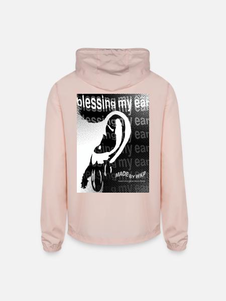 Echo Ear Blessing Halftone Art - Unisex Lightweight Windbreaker Jacket - blush pink