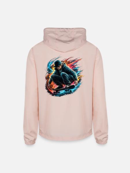 Neon Splash Skate Rider - Unisex Lightweight Windbreaker Jacket - blush pink 