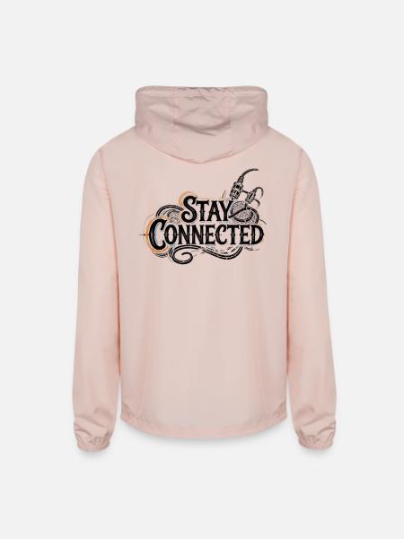 Stay Connected - Unisex Lightweight Windbreaker Jacket - blush pink 