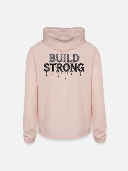 Build Strong - Unisex Lightweight Windbreaker Jacket - blush pink