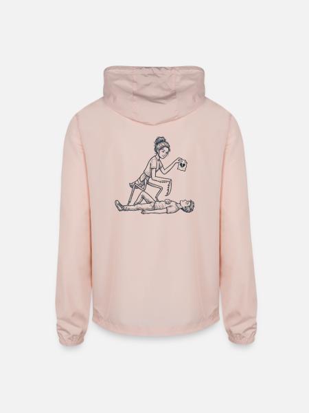 Valentine Card Heist - Unisex Lightweight Windbreaker Jacket - blush pink