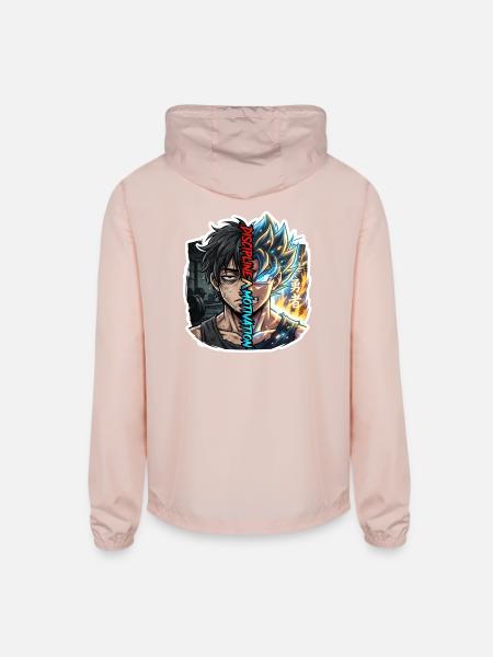 Dual Neon Warrior Split - Unisex Lightweight Windbreaker Jacket - blush pink