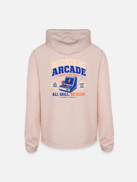 Midnight Arcade Seoul Retro - Unisex Lightweight Windbreaker Jacket - blush pink  - Back