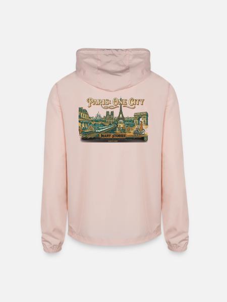 Paris One City: 1960s Vibes - Unisex Lightweight Windbreaker Jacket - blush pink