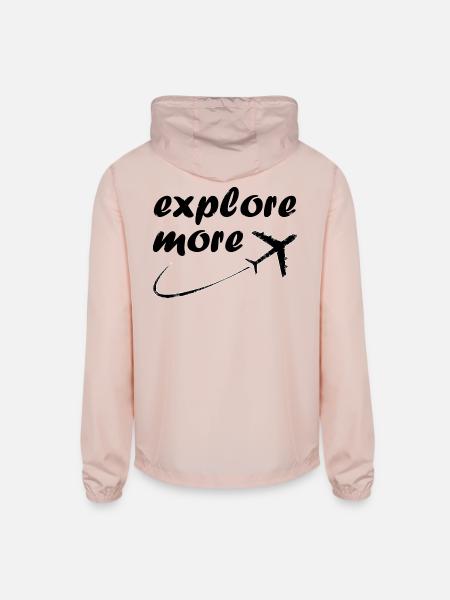 explore more - Unisex Lightweight Windbreaker Jacket - blush pink