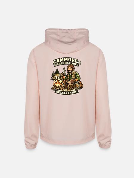 Campfire & Marshmallows Cozy Tee - Unisex Lightweight Windbreaker Jacket - blush pink 