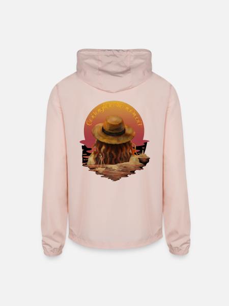 ​Contemplate The Moment Sunset Art - Unisex Lightweight Windbreaker Jacket - blush pink  - Back